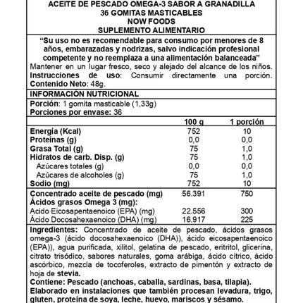 Omega 3, Sabor Maracuya, 36 gomitas