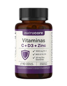 Vitaminas C + D3 + Zinc, 90 caps