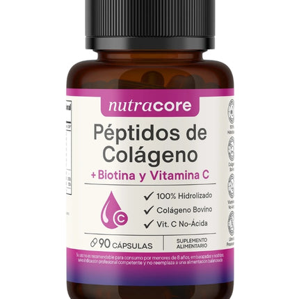 Peptidos De Colageno + Biotina + Vitamina C, 90 caps.
