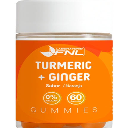 Turmeric + Ginger, Sabor Naranja, 60 gomitas