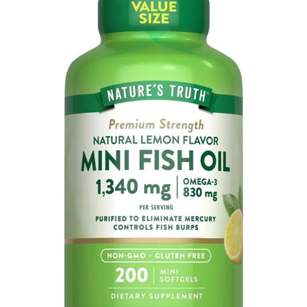 Omega 3 Mini Fish Oil, 1340mg, 200 minisoftgel