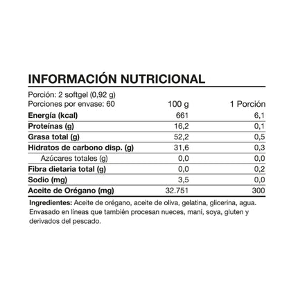 Aceite De Orégano, 120 softgel