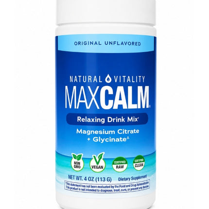 MAXCALM Magnesio En Polvo, Sin Sabor, 133gr