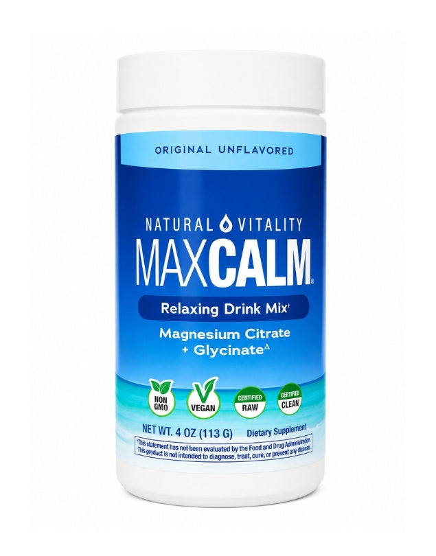 MAXCALM Magnesio En Polvo, Sin Sabor, 113gr