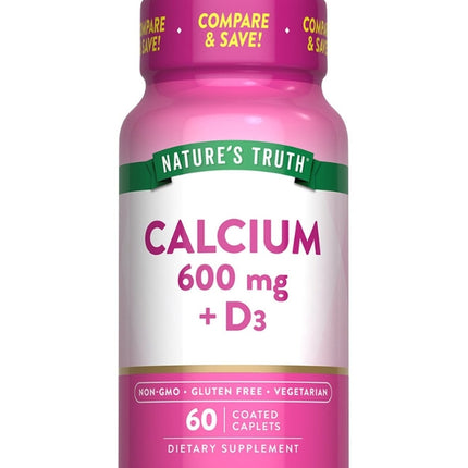 Calcium + Vit D3, 600mg, 60 caps