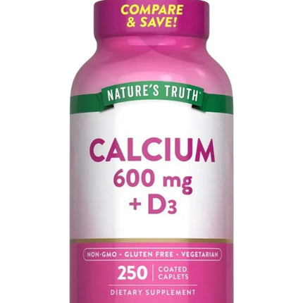 Calcium + Vit D3, 600mg, 250 caps