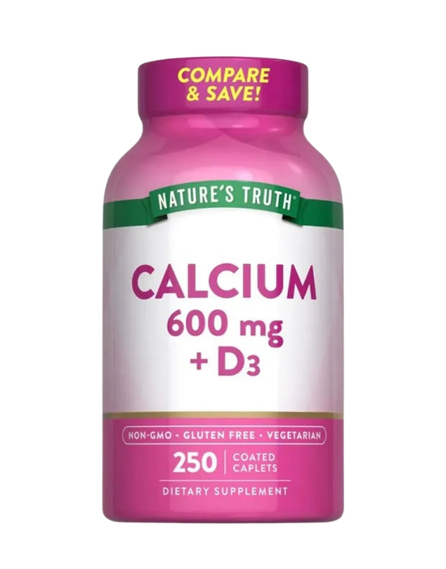 Calcium + Vit D3, 600mg, 250 caps
