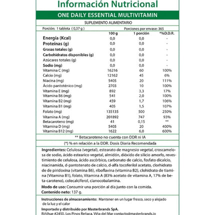 One Daily, Multivitaminico, 100 mini tabletas
