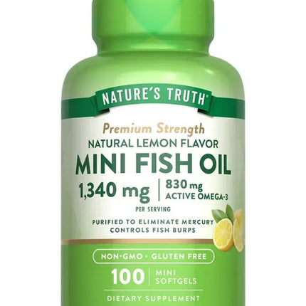 Omega 3, Mini Fish Oil, 1340mg, 100 minisoftgel