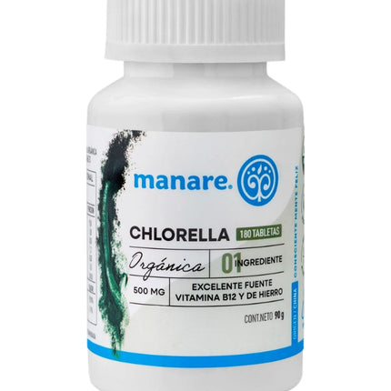 Chlorella Orgánica,500mg, 180 Tabletas