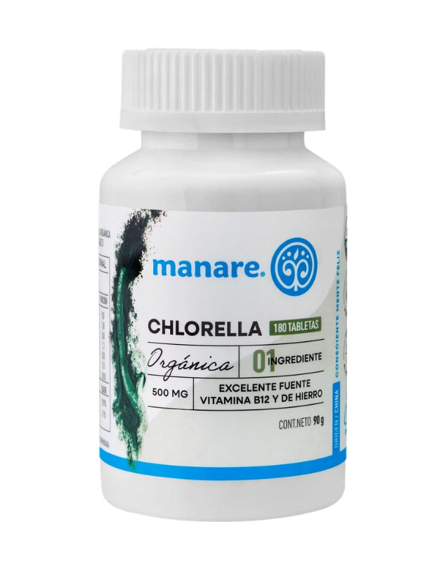 Chlorella Orgánica,500mg, 180 Tabletas