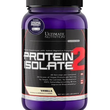 Protein Isolate, Proteína Vegana, Sabor Vainilla, 2 lb
