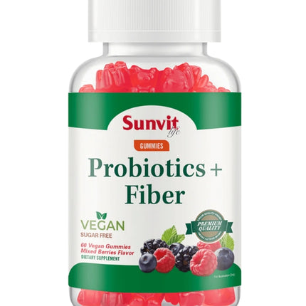 Probioticos + Fibra, Sabor Berries, 60 gomitas