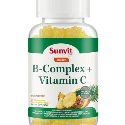 B Complex + Vitamina C, Sabor Piña, 60 gomitas