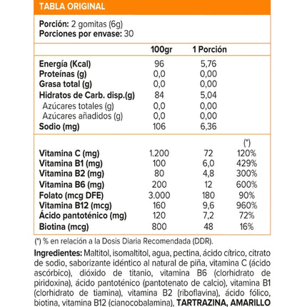B Complex + Vitamina C, Sabor Piña, 60 gomitas
