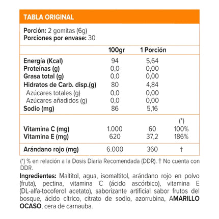 Cranberry + Vitaminas, Sabor Berries, 60 gomitas