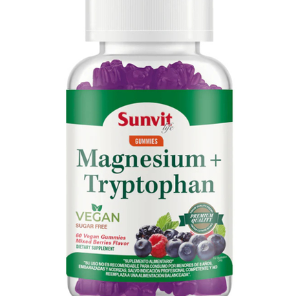 Magnesio + Triptofano, Sabor Frutos Del Bosque, 60 gomitas