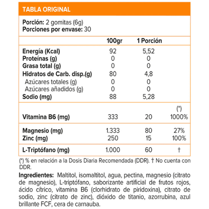 Magnesio + Triptofano, Sabor Frutos Del Bosque, 60 gomitas