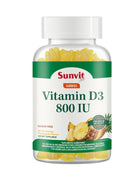 Vitamina D3 800UI, Sabor Piña, 60 gomitas