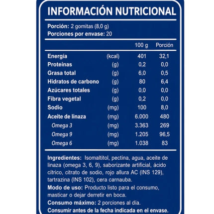 Omega 369, Sabor Naranja, 40 gomitas