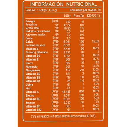 Vitamins + Ginseng, 60 softgel