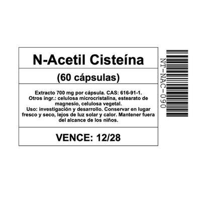 N-Acetilcisteina, Antioxidante,60 caps