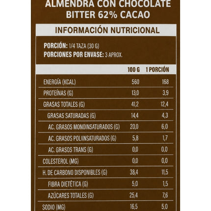 Almendras Chocolate Bitter, 100gr