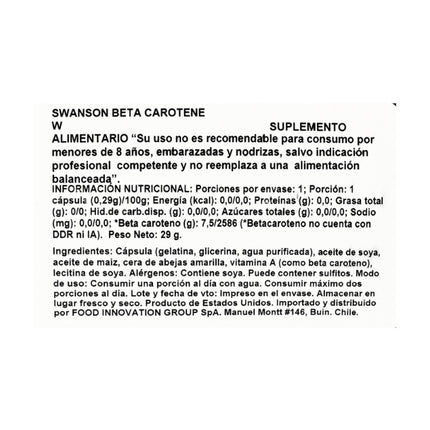 Beta Carotene 25000UI, 100 Softgel