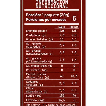 Pack de 5 Galletas De Quinoa Manzana Avena Canela, 150g