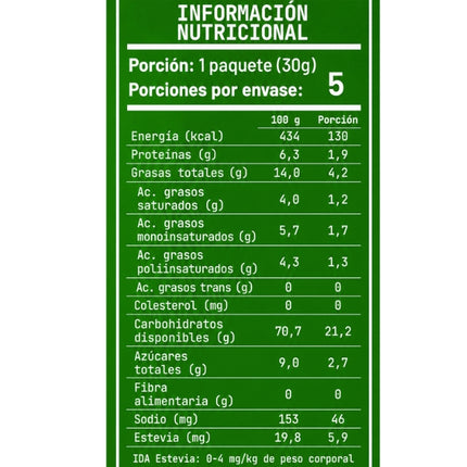 Pack de 5 Galletas De Quinoa Lucuma Y Chocolate, 150g