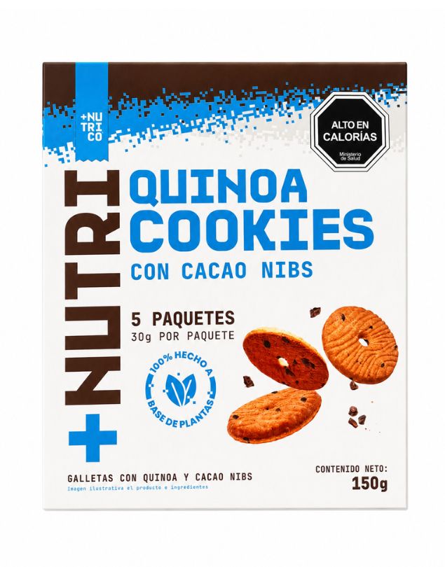 Pack 5 Galletas, Quinoa Con Nibs De Cacao, 150g.