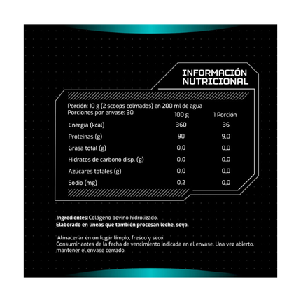 Colágeno Hidrolizado, Sin Sabor, 300g, 30 porciones