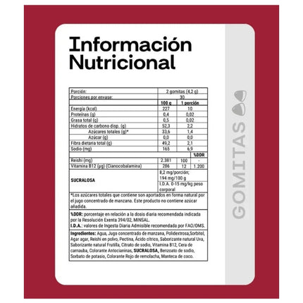 Reishi, Sabor Uva Frutilla, 60 gomitas