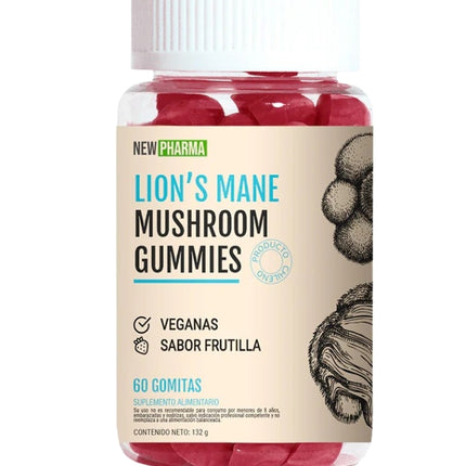 Melena de Leon, Sabor Frutilla, 60 gomitas