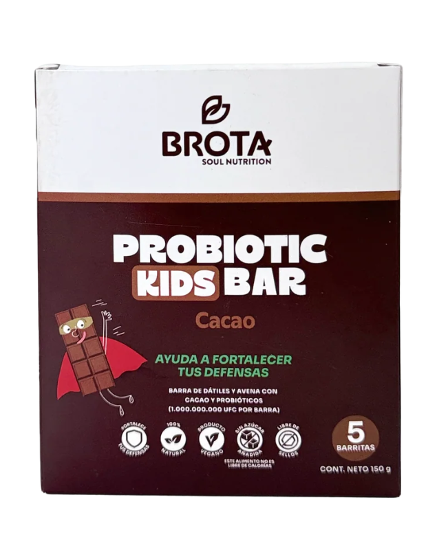 Pack De 5 barras Probiotic Kids Bar, Sabor Cacao