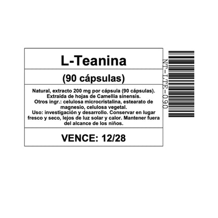 L-Teanina, Concentracion, 90 caps