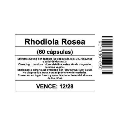 Rhodiola Rosea, Concentracion, 60 caps.