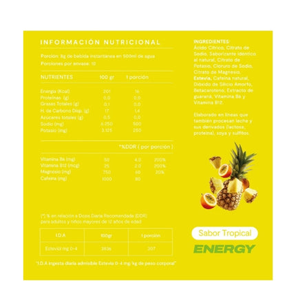 Electrolitos En Polvo, Sabor Tropical, 10 Sticks