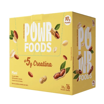 Barras Proteina + Creatina 5g, Sabor Mani, 16uni