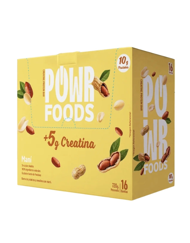Barras Proteina + Creatina 5g, Sabor Mani, 16uni