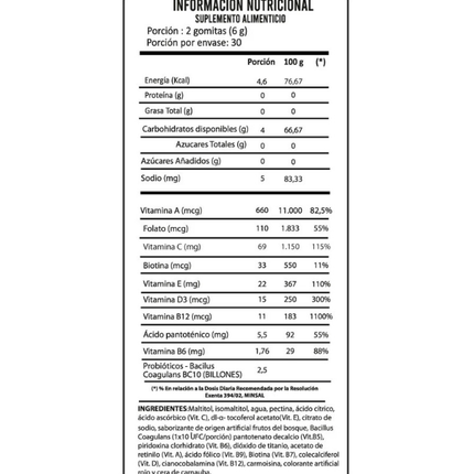 Multivitamínico con probióticos, Sabor Berries, 60 uni