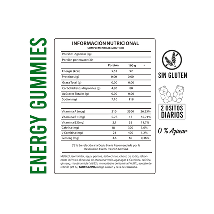 Energy Gummies, 180g, 60gomitas