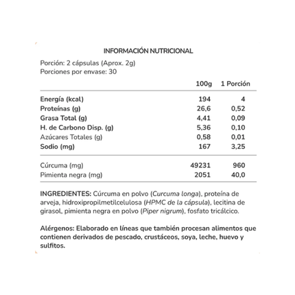 Curcuma con Pimienta, 60caps