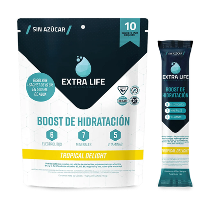 Boost De Hidratación, Sabor Tropical Delight, 10 Sachets