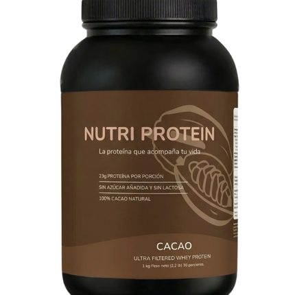 Nutriprotein, Proteina Whey, Sabor Cacao, 30 Porciones, 1kg