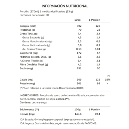 Nutriprotein, Proteina Whey, Sabor Cacao, 30 Porciones, 1kg