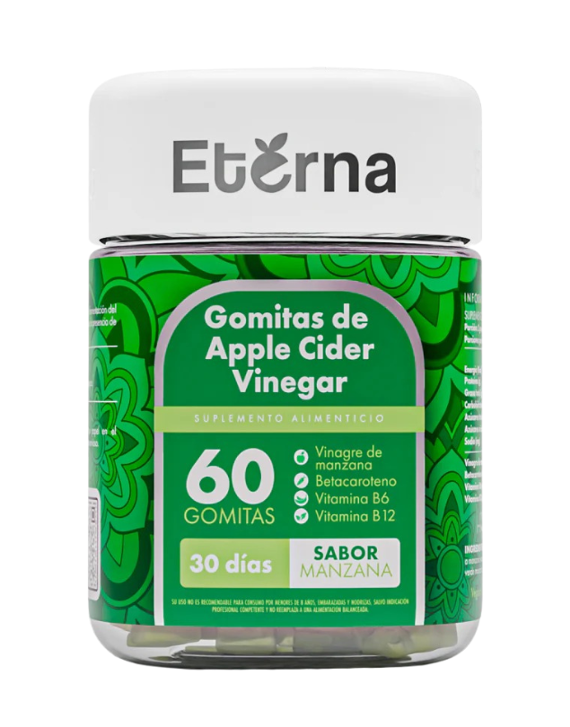 Vinagre De Manzana, Sabor Manzana, 60 gomitas