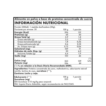 100% Amino, Proteina Whey, Sabor Vainilla, 2lb