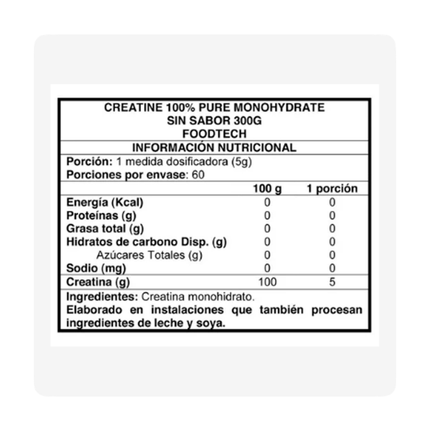 Creatina Monohidratada, Sin Sabor, 300g
