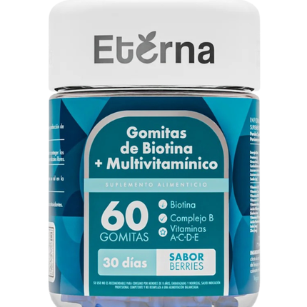 Biotina + Multivitaminico, Sabor Berries, 60 gomitas